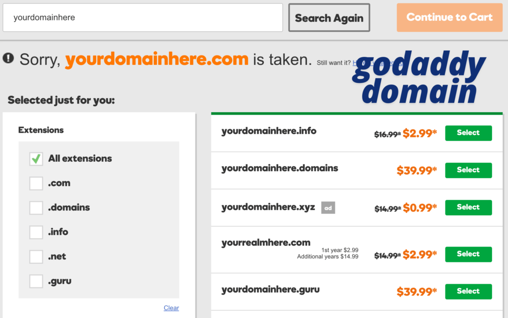 godaddy domain