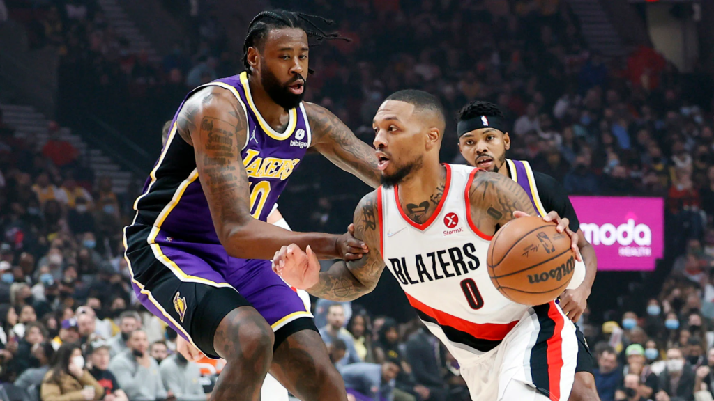 lakers vs portland trail blazers match player stats