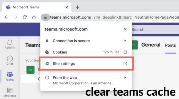 clear teams cache
