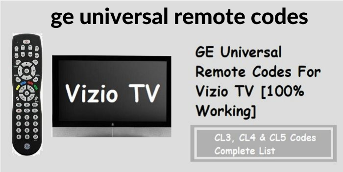 ge universal remote codes