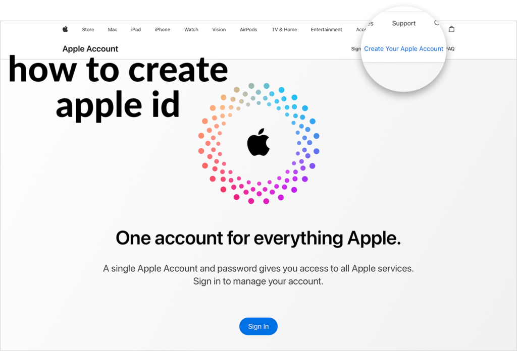 how to create apple id