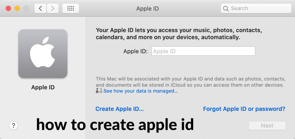 how to create apple id