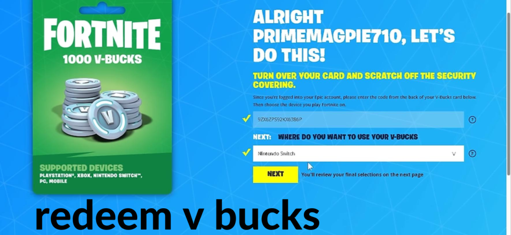 redeem v bucks