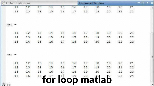 for loop matlab